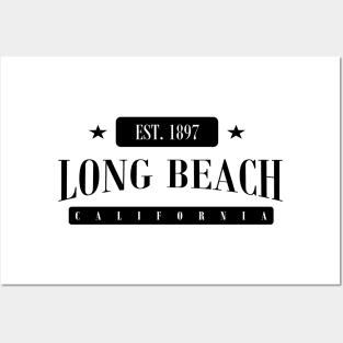 Long Beach Est. 1897 Standard Black Posters and Art